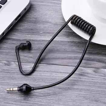 

Single Listening 3.5mm Earphone Coiled Cables Mono Function Earpiece In Ear Stereo Headset Only For Listening