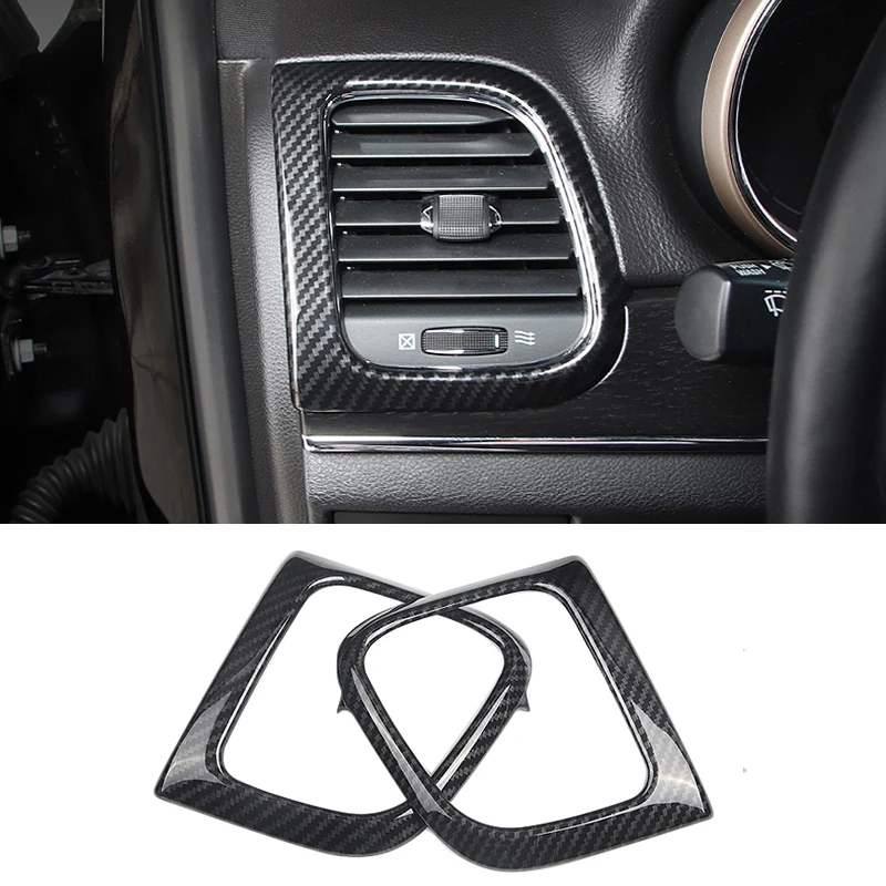 For Jeep Grand Cherokee WK2 2014 2015 2016 2017 2018 Carbon Car Inner Air Condition Vent Cover Trim Decorative Outlet Frame | Автомобили и