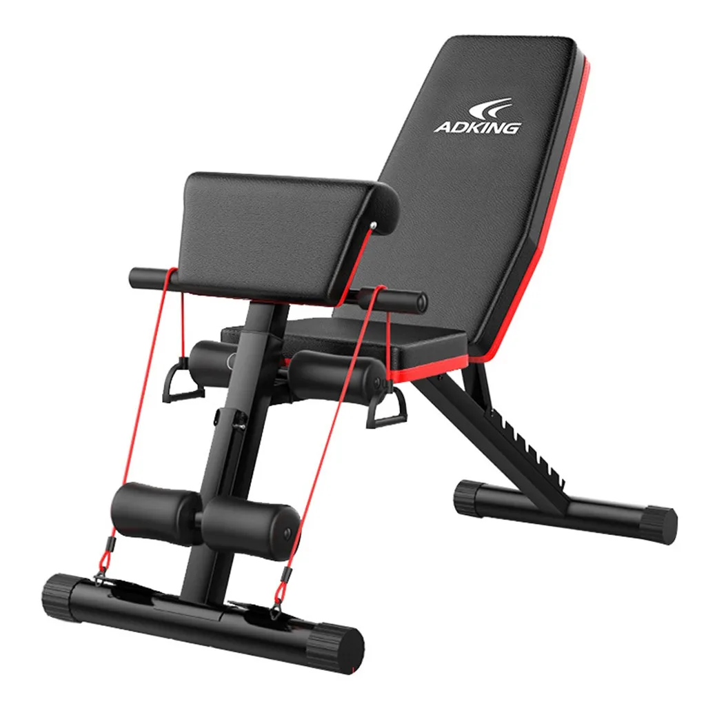 Adjustable Benches Weightlifting Bench Home Fitness Chair Folding Sit-ups Fitness Equipment Multifunctional Fitness Bench Load 300kg 