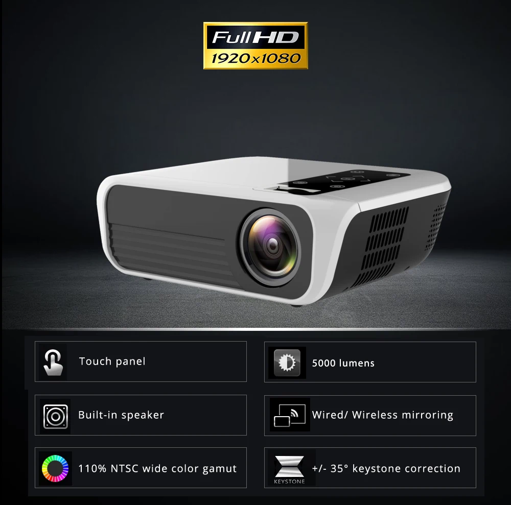 Touyinger L7 LED Native 1080P Projector full HD mini brands USB beamer 5000 Lumens Android 7.1 wifi Bluetooth for Home cinema