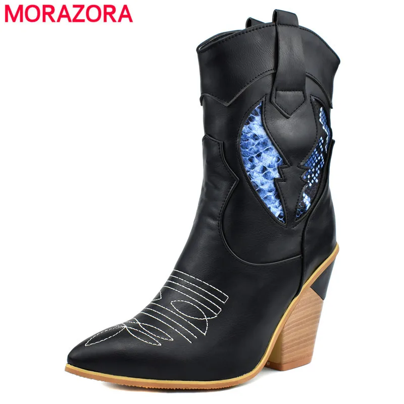 high heeled steel toe boots