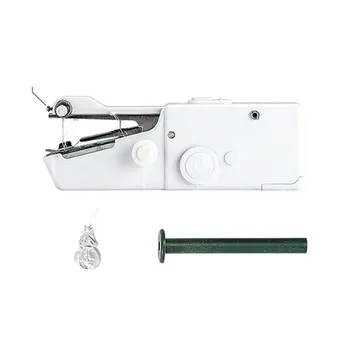 

Compact Mini Household Handheld Single Stitch Sewing Machine With Threads Needles Accessories Quick Sewing Tools