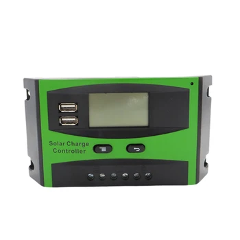 

50A Solar Charge Controller 12V 24V Auto LCD Dual USB Solar Cell Panel Battery PV Regulator Built-in Timer