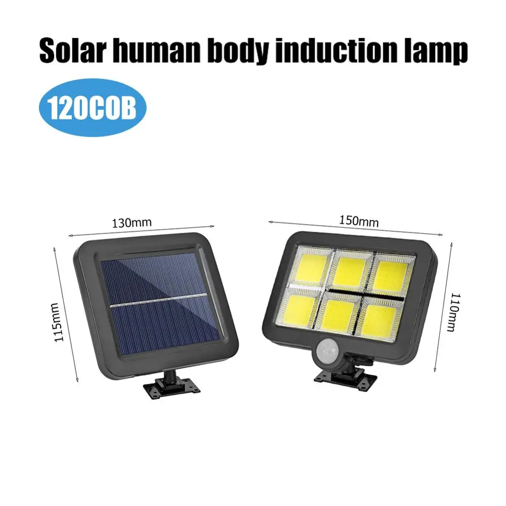 120LED 120LED COB солнечный светильник Открытый датчик движения настенный светильник водонепроницаемый садовый светильник Точечный светильник s аварийный путь уличный фонарь безопасности - Испускаемый цвет: 120LED