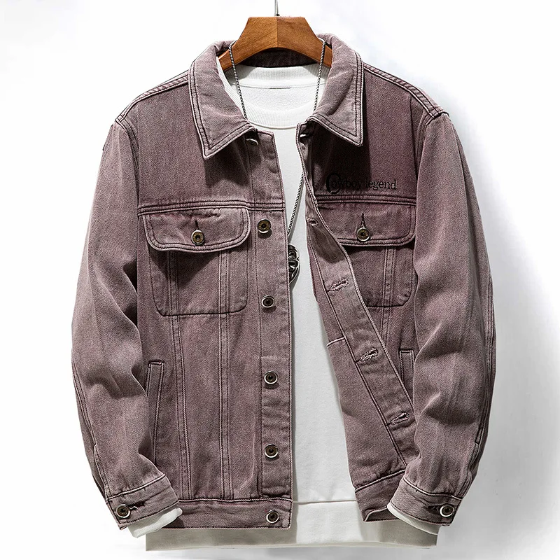 Slim Streetwear Denim Jacket Hoodie Men 