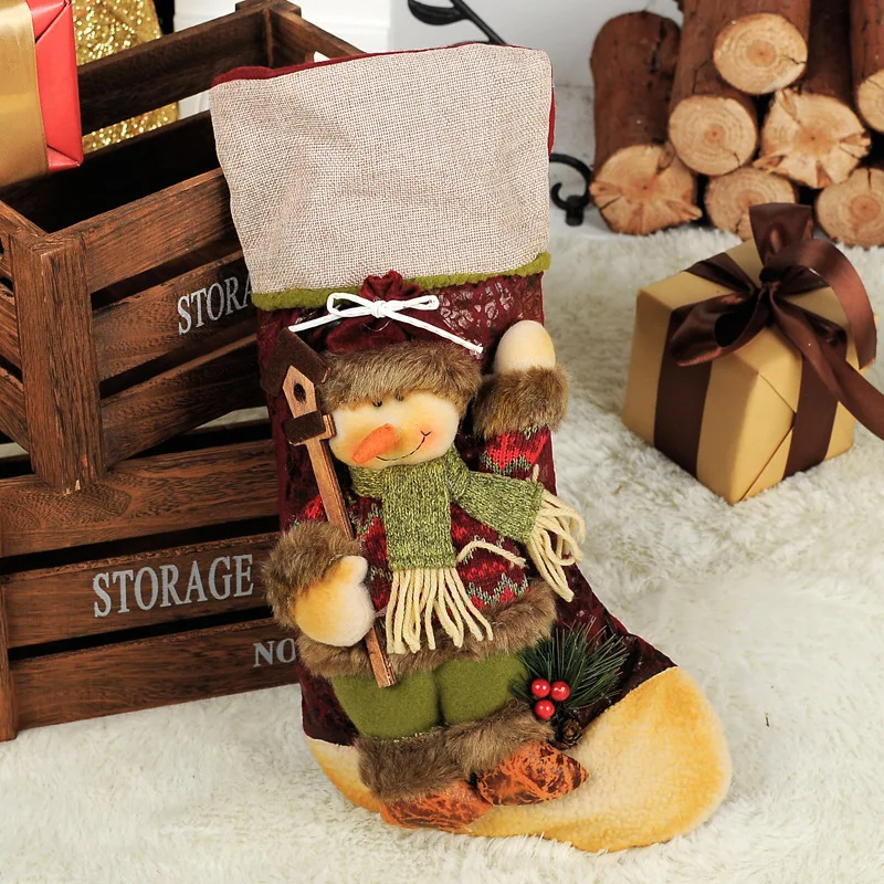 Christmas Ornaments Santa Snowman Elk Socks Gift Bag Tree Pendant Props Showcase Decoration