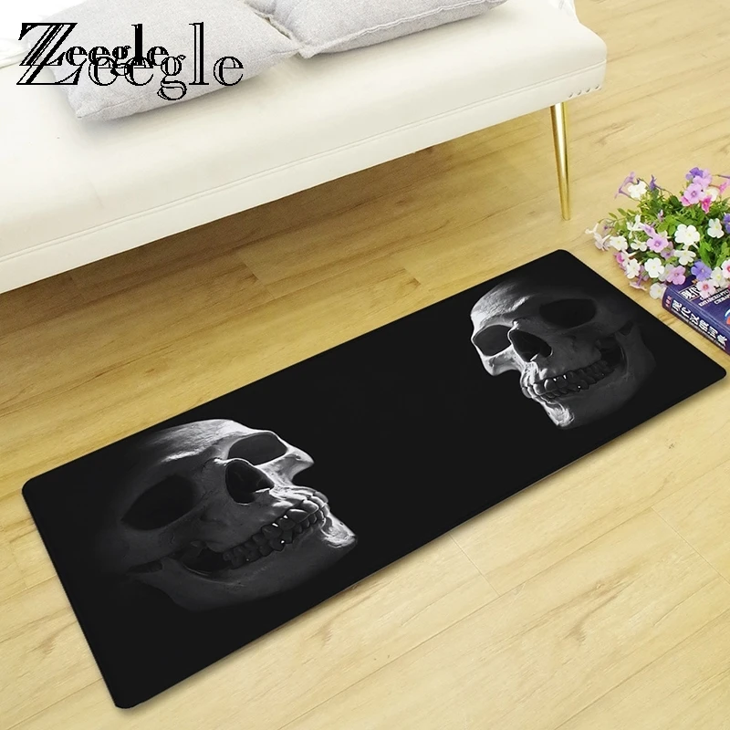 Nordic Style Door Mat Halloween Kitchen Carpet Floor Mat Living Room Carpet Bedroom Bedside Rug Home Decor Microfiber Foot Mat