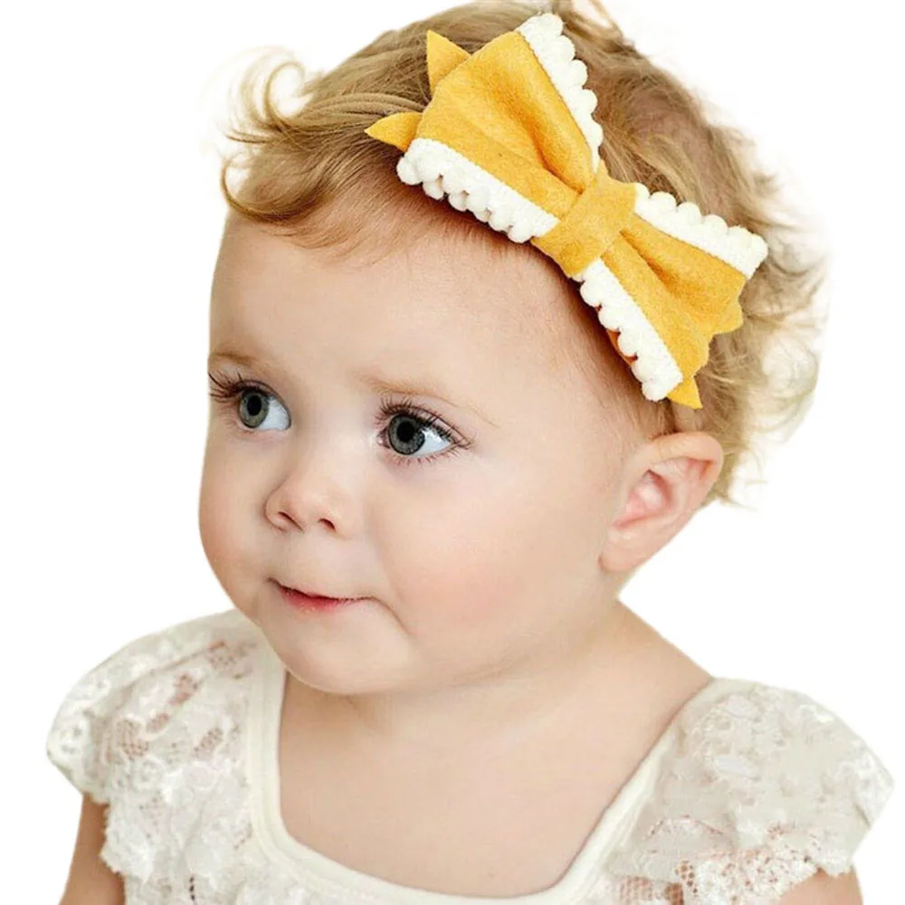 Kids Elastic HeadbandBaby bow elastic hair band Girls baby Bowknot Hairband  Hair Accessories Fashion headband baby