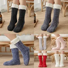 Fashion Wool Cotton Winter Warm Floor Socks Women Fashion Cartoon Cute Socks Home Adults Slippers Anti-Skid Socks