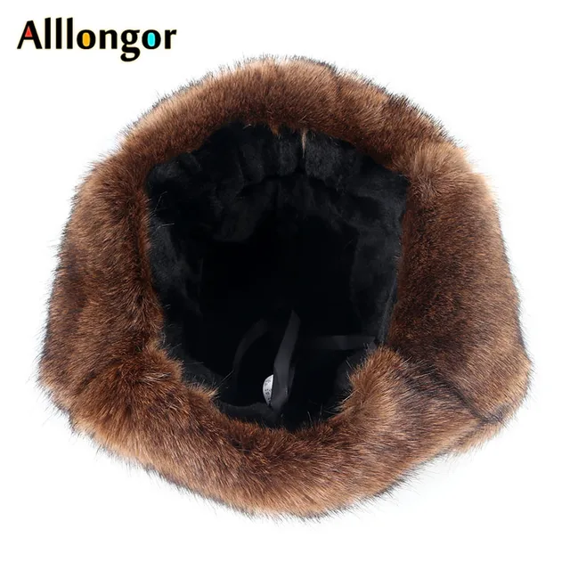 Russia Winter Ear Flaps Faux Fox Fur Hats Men Leather Snow Soviet Cap Russian Bomber Ushanka Pilot Hat Trapper Gorro Ruso Hombre Men S Skullies Beanies Aliexpress - russian hat roblox