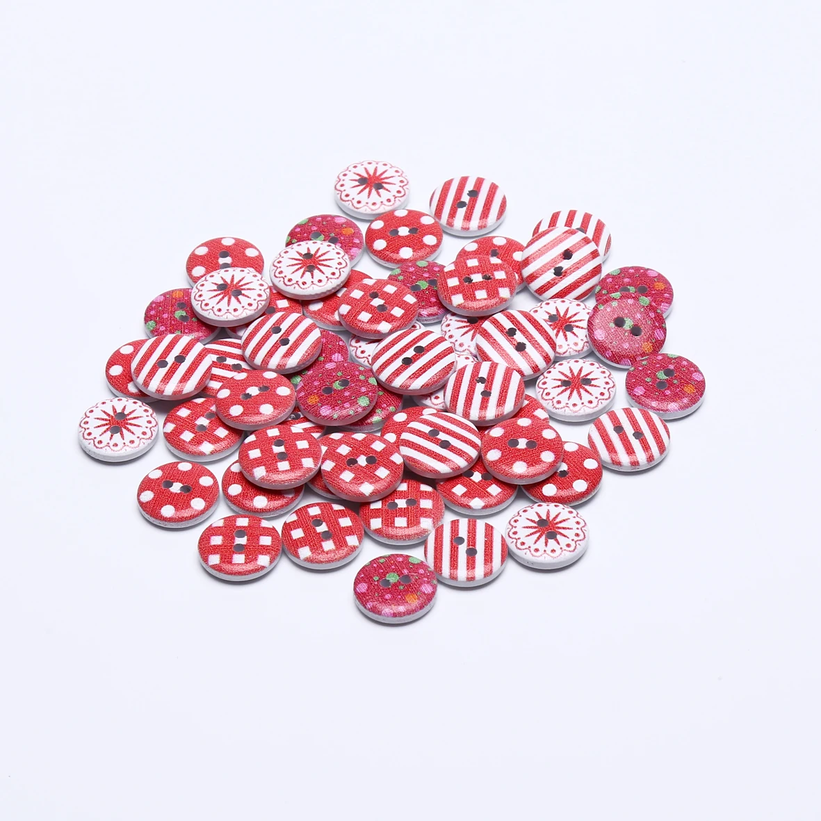 100pcs Red Buttons