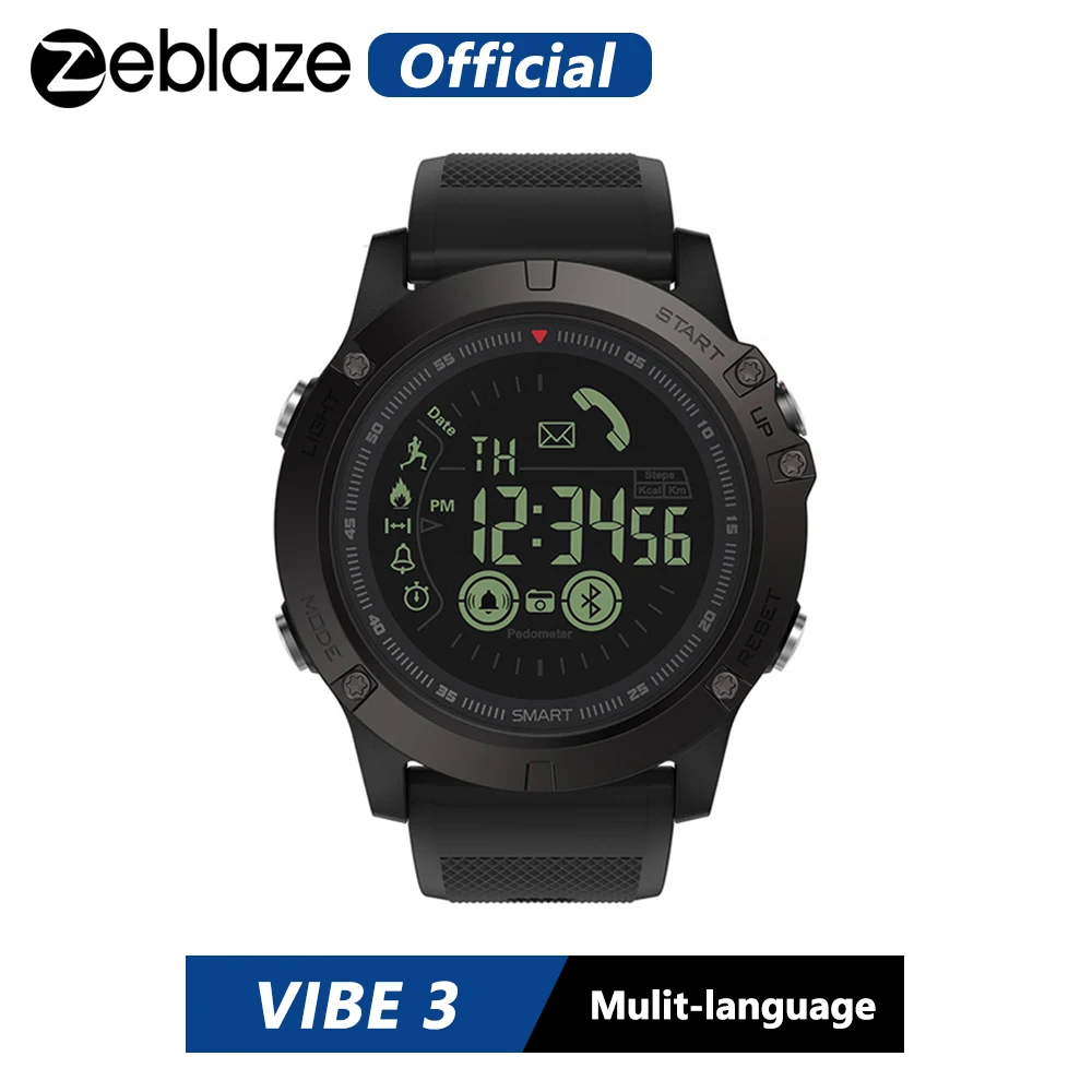 Горячие Zeblaze VIBE 3 флагман прочный умные часы 33-month время ожидания 24 h всепогодный мониторинг Смарт-часы для IOS и Android