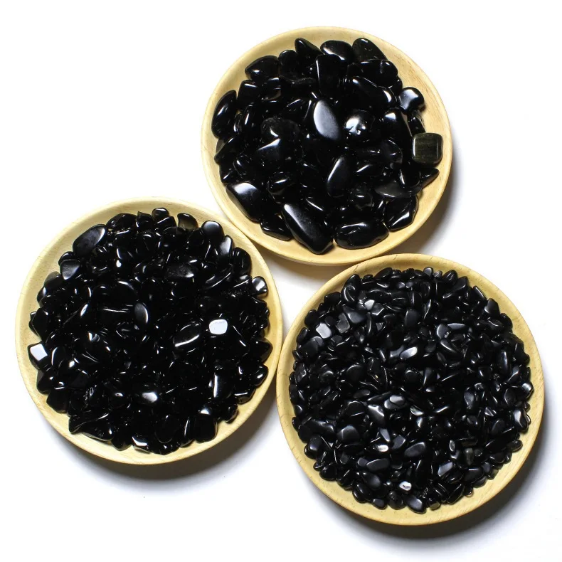 Natural Obsidian crushed stone Aquarium flowerpot landscape stone