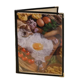 

10Pcs Transparent Restaurant Menu Covers for A4 Size Book Style Cafe Bar 2 Pages 4 View