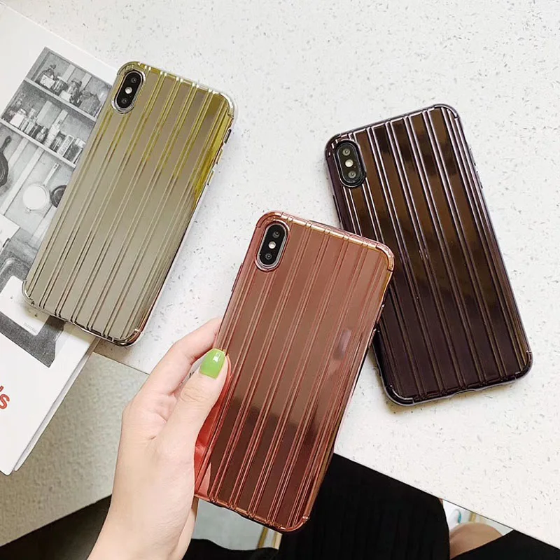 

Mirror travel case surface phone case For iphone XS MAX XR X soft slicone plating For iphone 6 6s 7 8plus Shell Coque