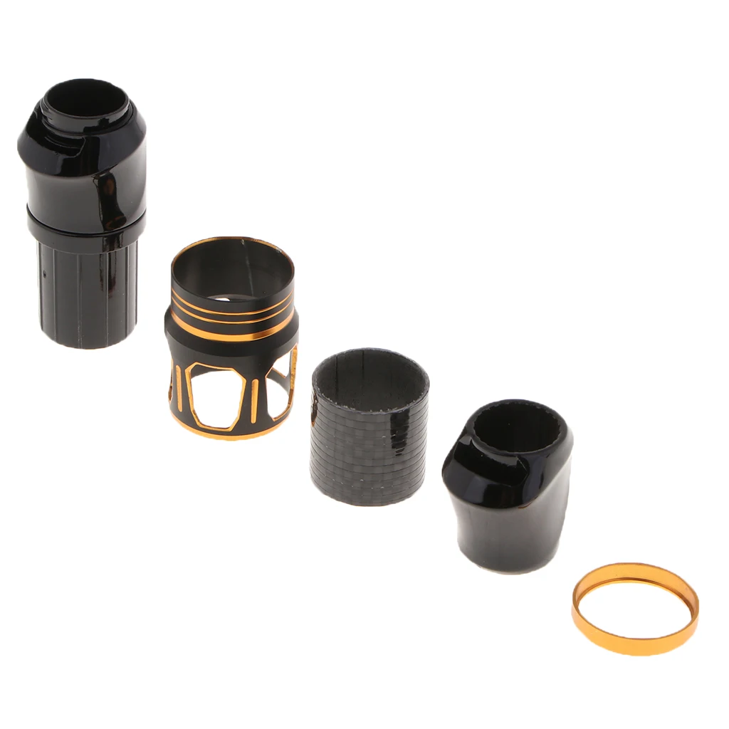 Fishing Reel Seat Set Aluminum Alloy Plastic Locking Nut Decorative Trim Ring Rod Repair Fishing Reel Seat Fishing Tools