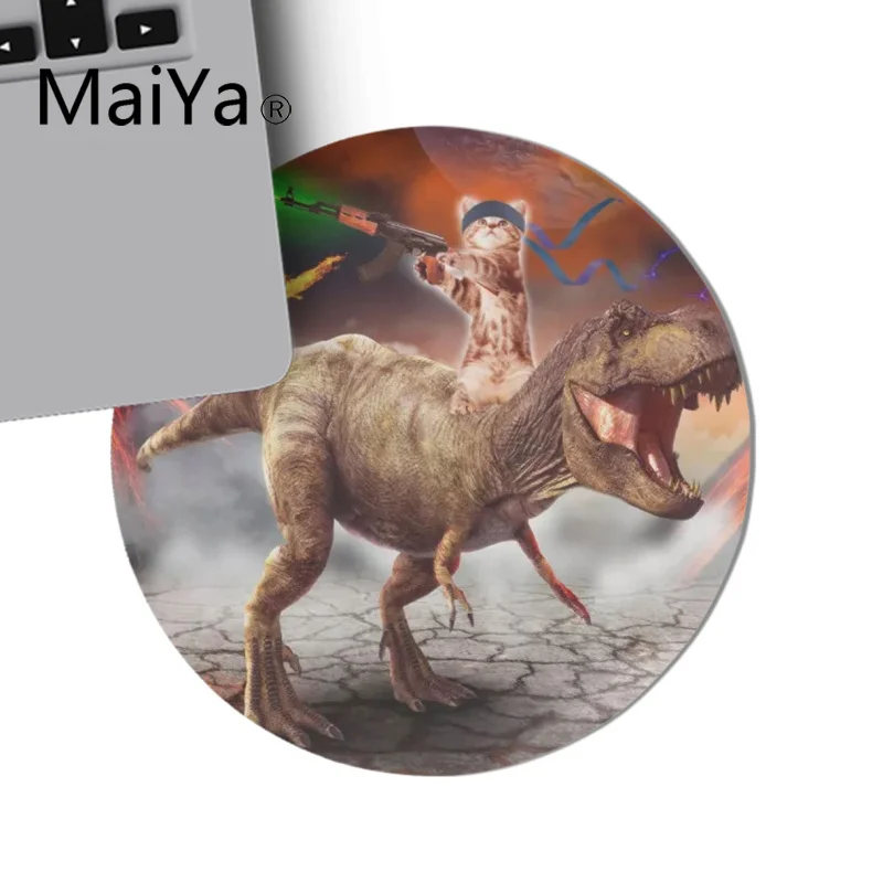 Maiya винтажные крутые Мультяшные круглые животные кошка динозавр коврики для мыши геймер коврики для мыши игровой коврик для мыши для ПК ноутбук