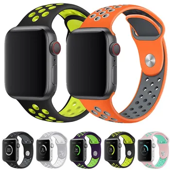 

Soft strap for apple watch band 42mm 44mm 40mm 38mm bracelet sport wrist watch belt Rubber watchband iwatch 5/4/3/2 Nike+metal