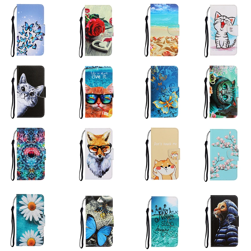 Кожаный чехол P40lite с 3D принтом для Huawei Mate 30 P40 P30 Pro Lite P Smart Y6 Y7 Y9 Y5 2019 2018 откидной