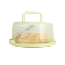 Caixa de bolo redonda de plástico multifuncional com alça caixa de festa de aniversário casamento caixa de armazenamento recipiente sobremesa pastelaria capa rack