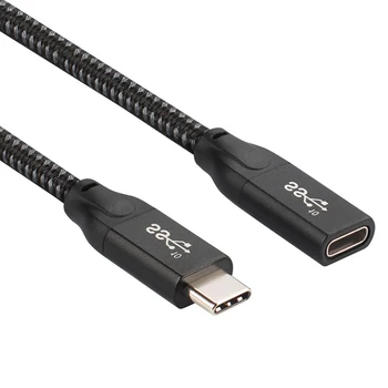 

Male to Female USB-C USB 3.1 Type-C Extension Data Cable with Sleeve for Laptop Phone