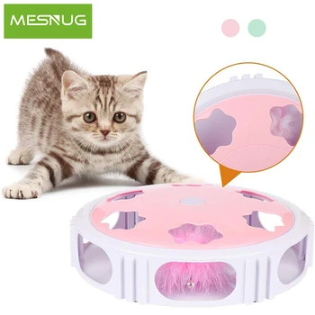 

MESNUG Electric Feather Teaser Cat Toy Interactive Durable LED Light Bell Low Noise Pet Kitten Toys Stimulate Hunting Instinct