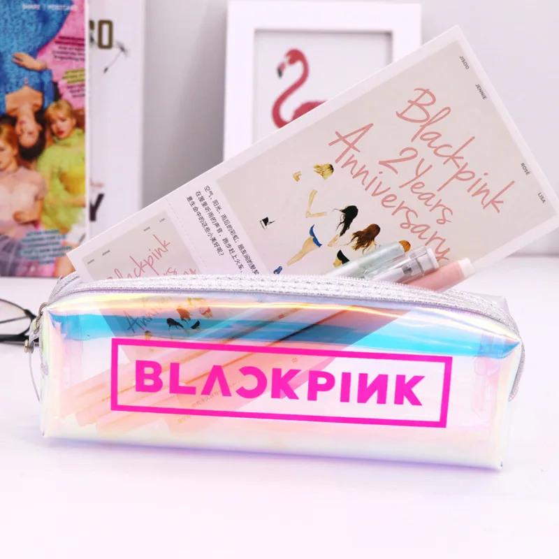 

New Style BLACKPINK Pencil Case Girl'S Laser Simple Celebrity Related Goods Stationery Box Small Fresh New Sprout Sister Pencil