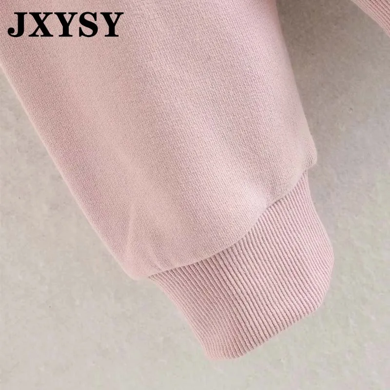 JXYSY, зимние толстовки, женские, черные, розовые, уличные, повседневные, с мультипликационным принтом, большие размеры, свободные толстовки, женские толстовки, пуловеры, топы