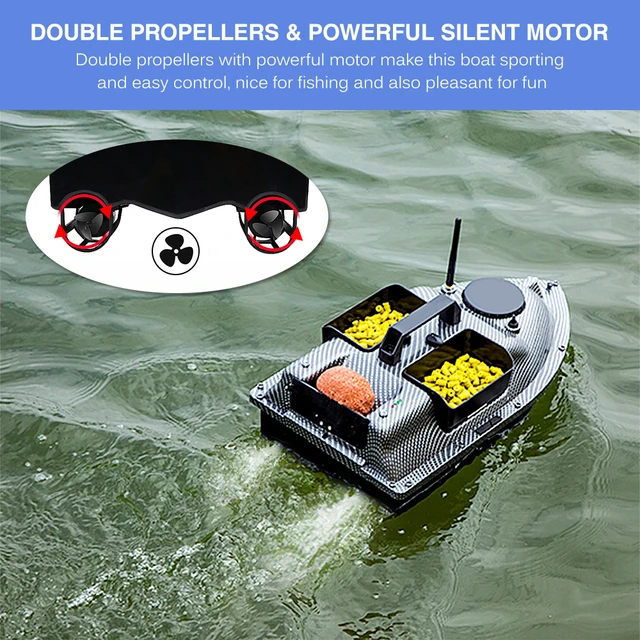 RC Fishing Bait Boat GPS Positioning Automatic Return Three Warehouse Bait  Boat Dual-Engine Remote Control