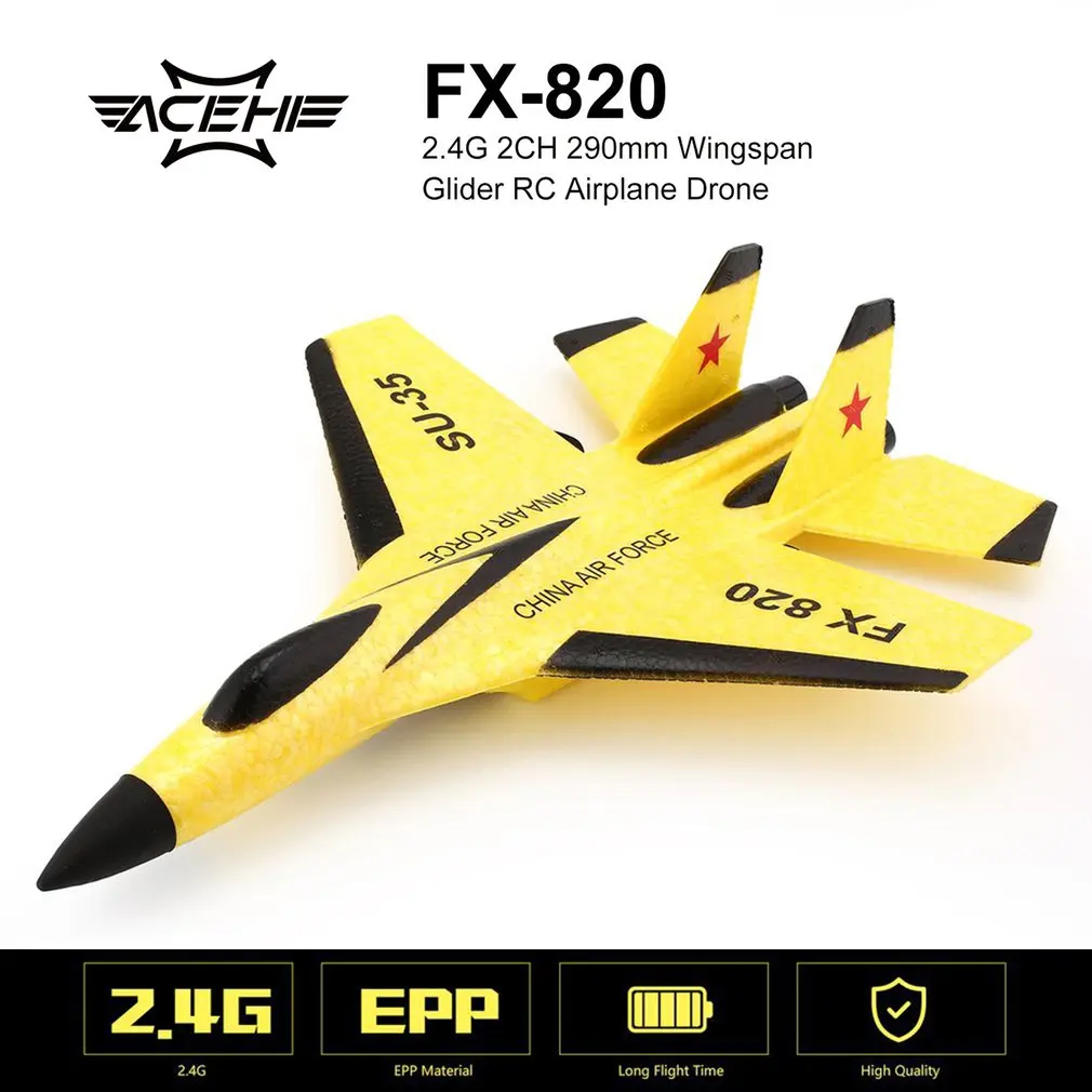 

FX FX-820/FX-818 2.4G 2CH Remote Control SU-35 Glider 290mm Wingspan EPP Micro Indoor RC Fixed Wing Airplane Aircraft UAV RTF