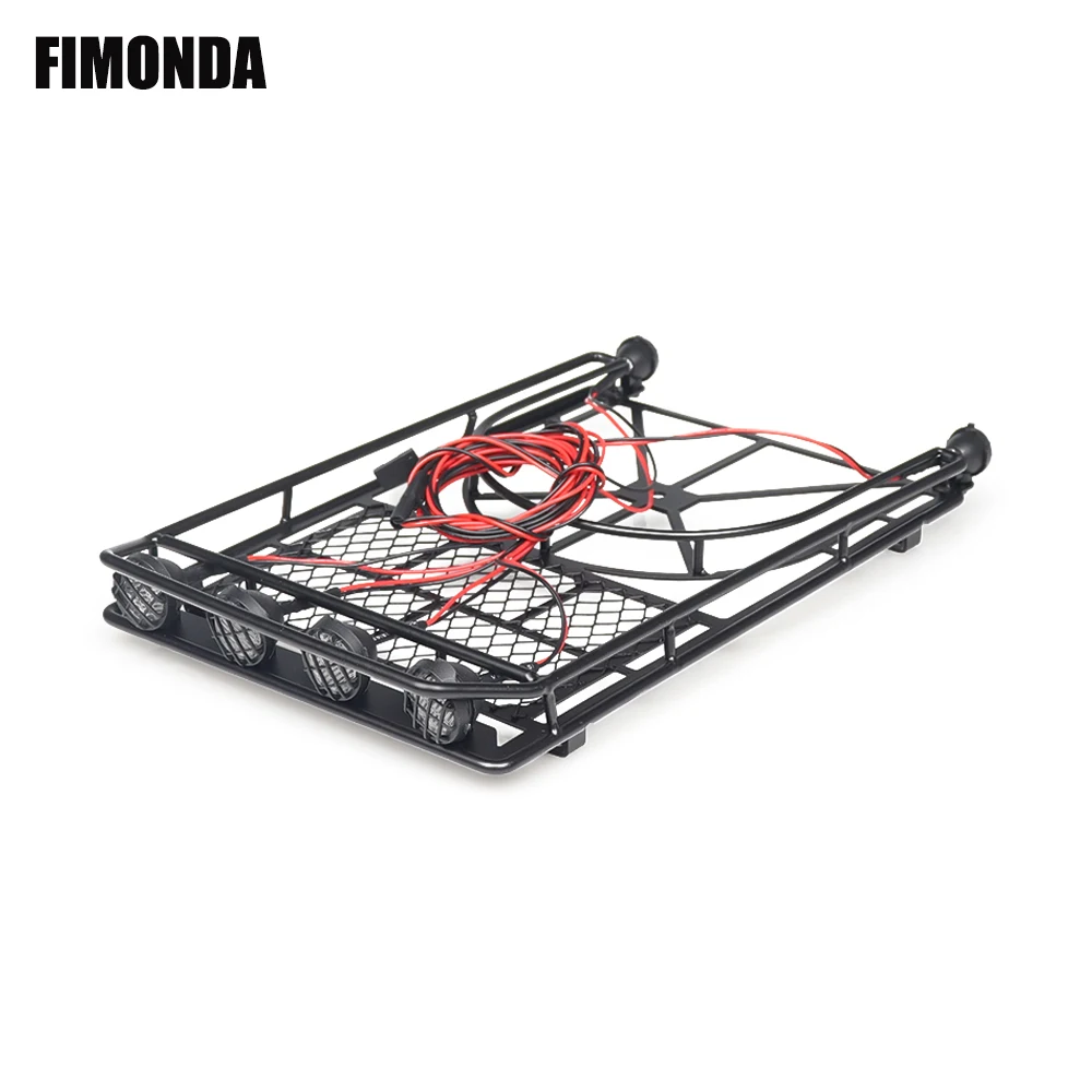 

Metal Roof Rack Luggage Rack with Lights for 1/10 RC Crawler Car Axial SCX10 Traxxas TRX4 D90 D110 TAMIYA CC01 Upgrade Parts