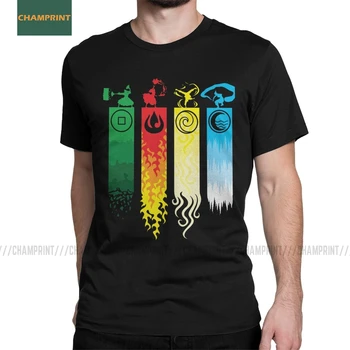 

Avatar Four Elements Avatar The Last Airbender T-Shirt for Men Legend Of Korra Aang Appa Short Sleeve T Shirts Present Tops