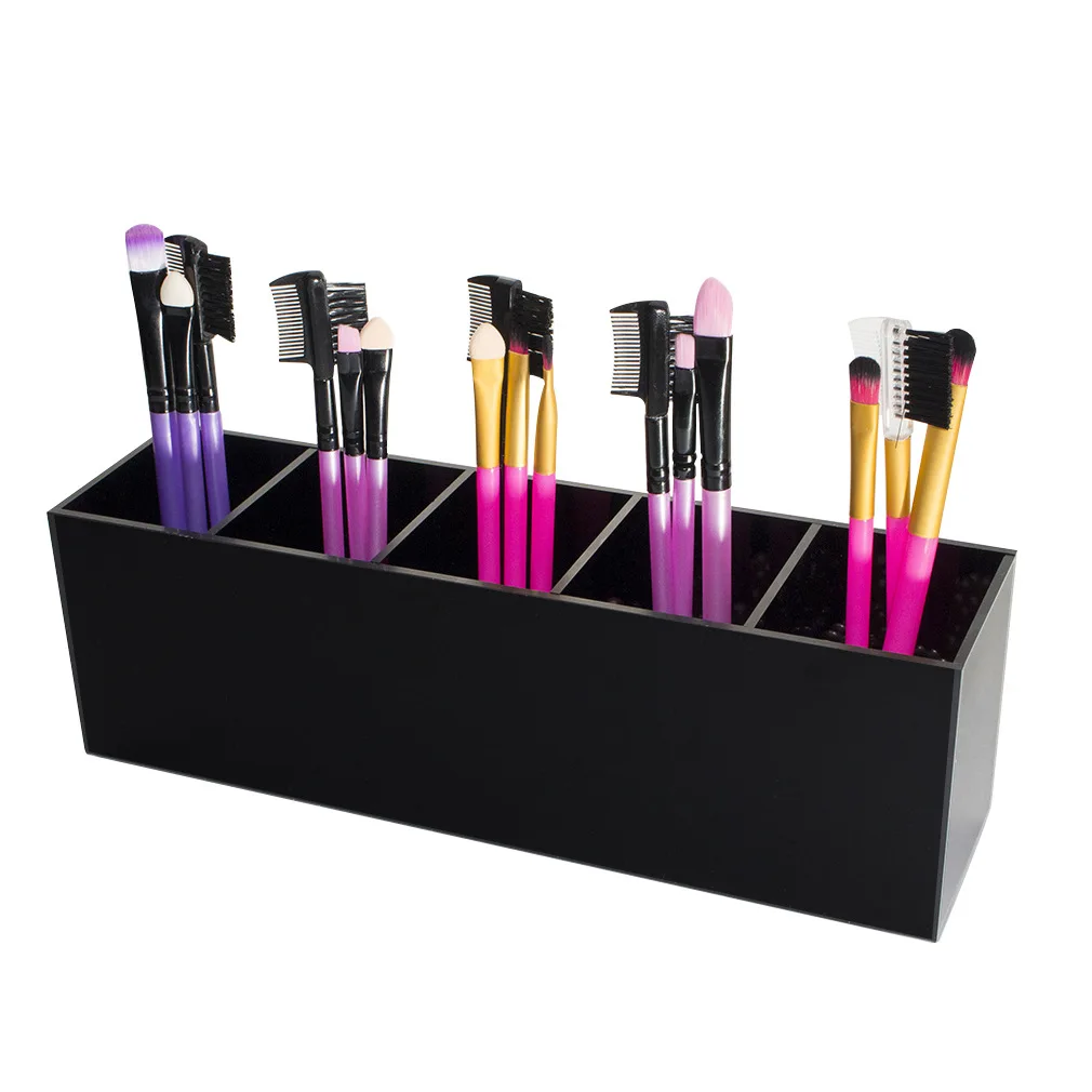Acrylic Cosmetic Brush Organizer 5 Slots Jewelry Storage Box
