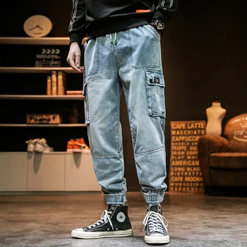 

Fashion Designer Jeans Men Straight Dark Blue Color Printed Mens Casual Biker Denim Jeans Male Stretch Trouser Pant