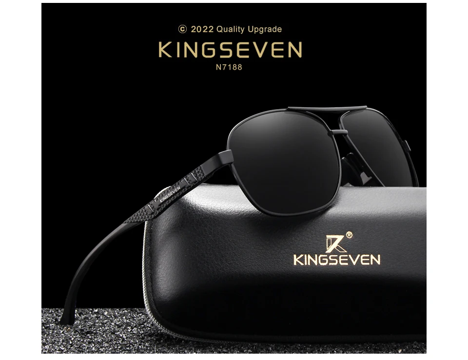 KINGSEVEN 2022 Men Polarized Sunglasses Aluminum UV400 Mirror