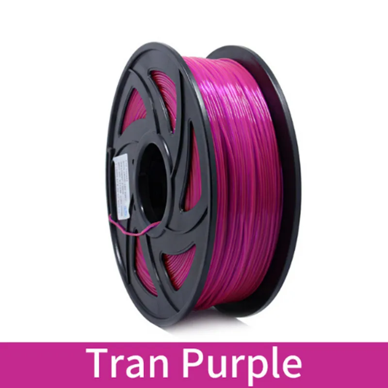 Tran Purple 1 кг 1,75 мм PLA Синтетическая нить печати красочные материалы для 3D-принтеры накаливания экструдер ручка Радуга Пластик аксессуары цвета красный, серый - Цвет: Tran Purple