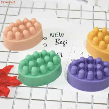 

Multiple Holes Soap Silicone Mold Cake Making Mold Massage Soap Mold with Single-hole Soapmaking for Christmas Gift Soap Form
