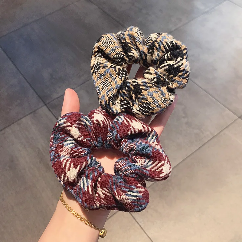 

New Women Elegant Ethnic Style Striped Knitting Scrunchie Ponytail Holder Hair Bands Vintage Headband Fashion Hair Accessories