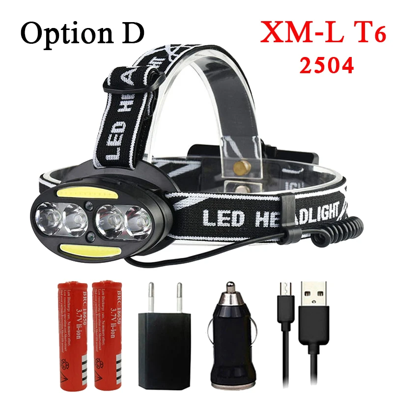 Litwod Z202504 4*T6+2*COB+2*2Red 30000LM Super Bright LED Head Lamp Suitable for all kinds of outdoor activities Headlight - Испускаемый цвет: Option D