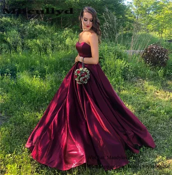 

Mbcullyd Burgundy Satin Prom Dresses Long 2020 Cross Backless Imported Evening Dress Long Train Formal robe de soiree Custom
