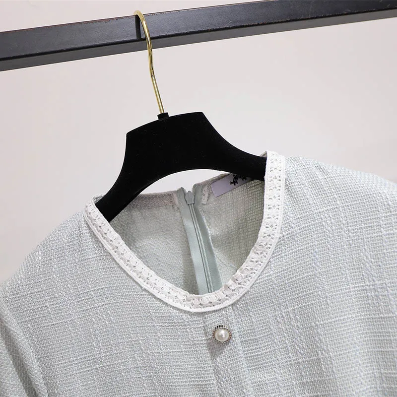 Осеннее платье для женщин размера плюс бюст 149 см 5XL 6XL 7XL 8XL 9XL платье для женщин светильник синего цвета