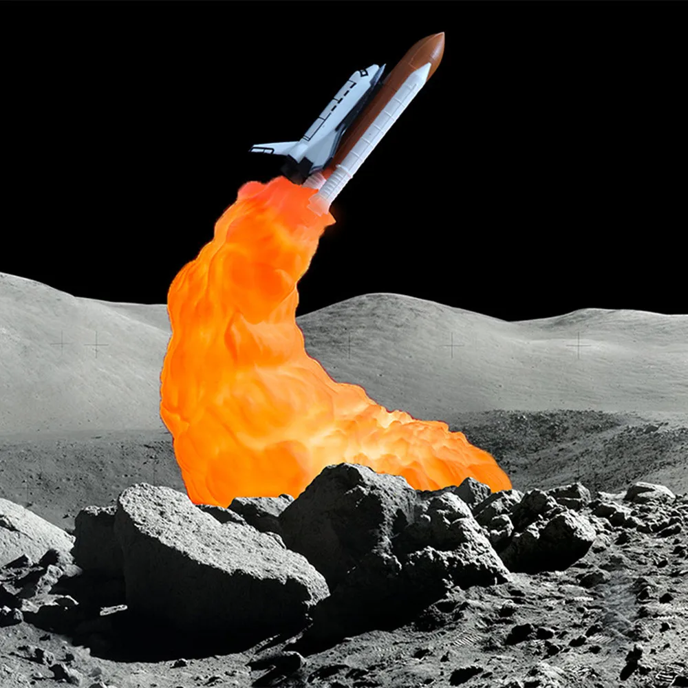 3D принт космический челнок ракетная лампа светодиодный ночной Светильник USB