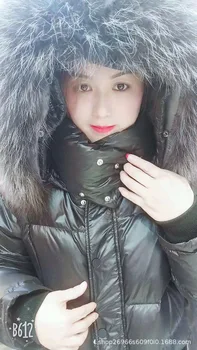 

2020 Scorpion big fur collar down jacket female 90 velvet loose thick long section over the knee large size coat tide