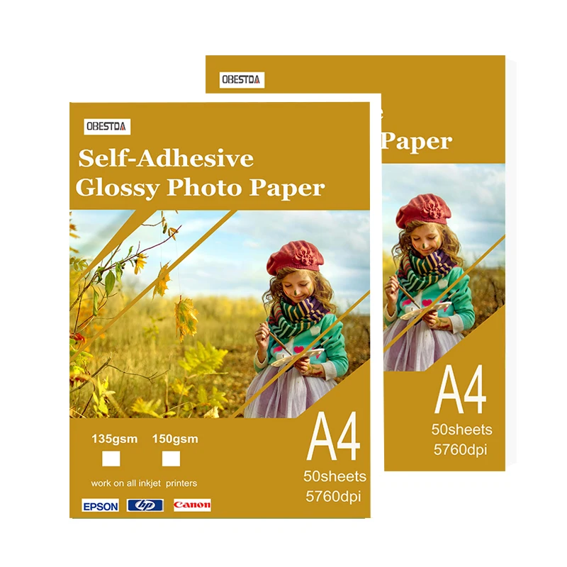 

Self-adhesive photo paper A4/A6 self-adhesive color inkjet photo paper 135g /150g inkjet printing glossy photo paper