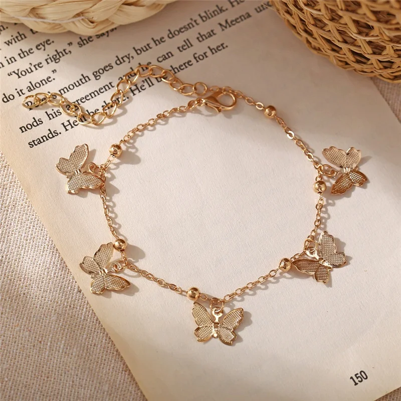 

Lovers Wear of Blue Turkish Butterfly Pendant Charm Bracelet Adjustable Rope Chain Anklet Children Girl Jewelry