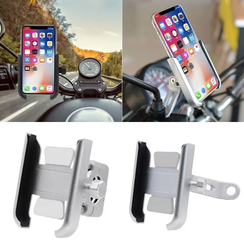 360 градусов универсальный металлический велосипед мотоцикл зеркало руль смартфон держатель подставка крепление для iPhone Xiaomi samsung 4