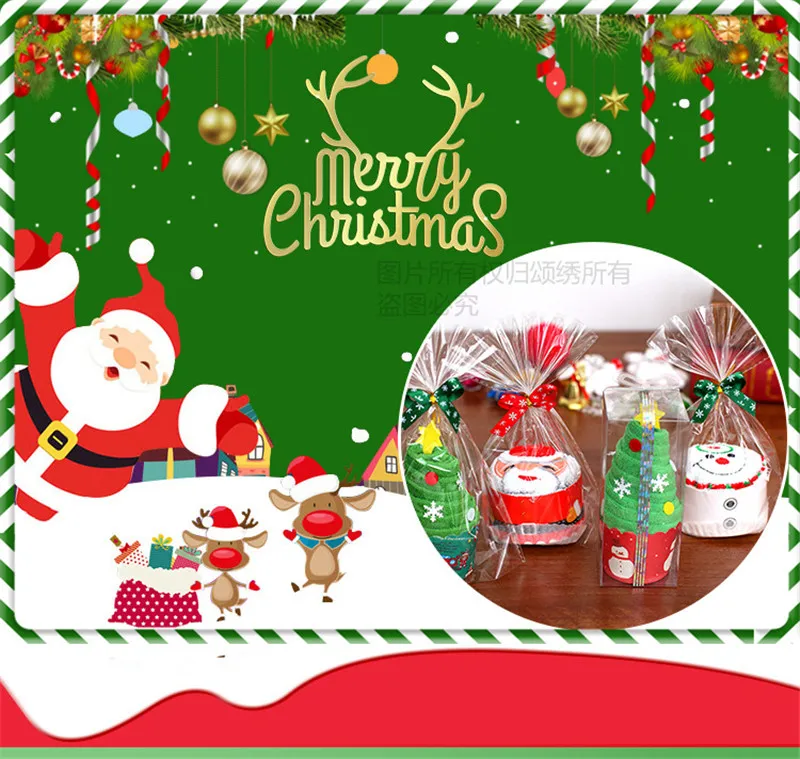 Рождественский подарок, Хлопковое полотенце для кексов, Natal Noel, Новогоднее украшение, рождественские украшения для дома, детей 30x30 см