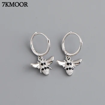 

7KMOOR 925 Sterling Silver Animal Fashion Fine Earrings Bee Rhinestone Earrings For Women Unique Like Stud Earrings Jewelry