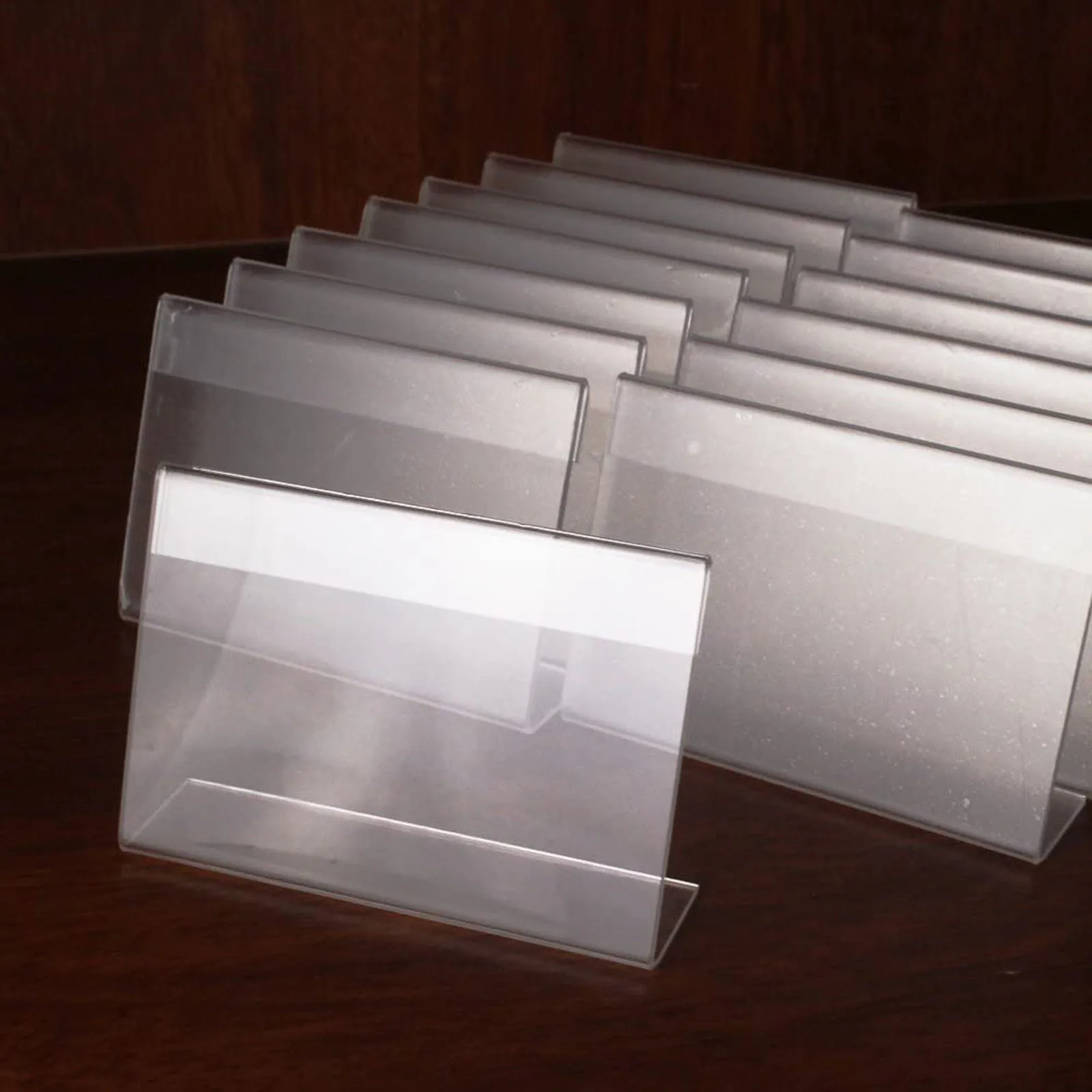 

L-shaped Price Tag Commodity Price Tag Conference Display Board 9cmx6cm Acrylic Sign Display Stand 20pcs