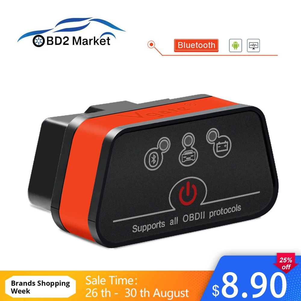 

Vgate icar2 Bluetooth/Wifi OBD2 Diagnostic-tool ELM327 V2.1 car diagnostics Scanner Mini elm 327 for IOS/PC/android Code Reader